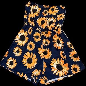 Sunflower Strapless Romper